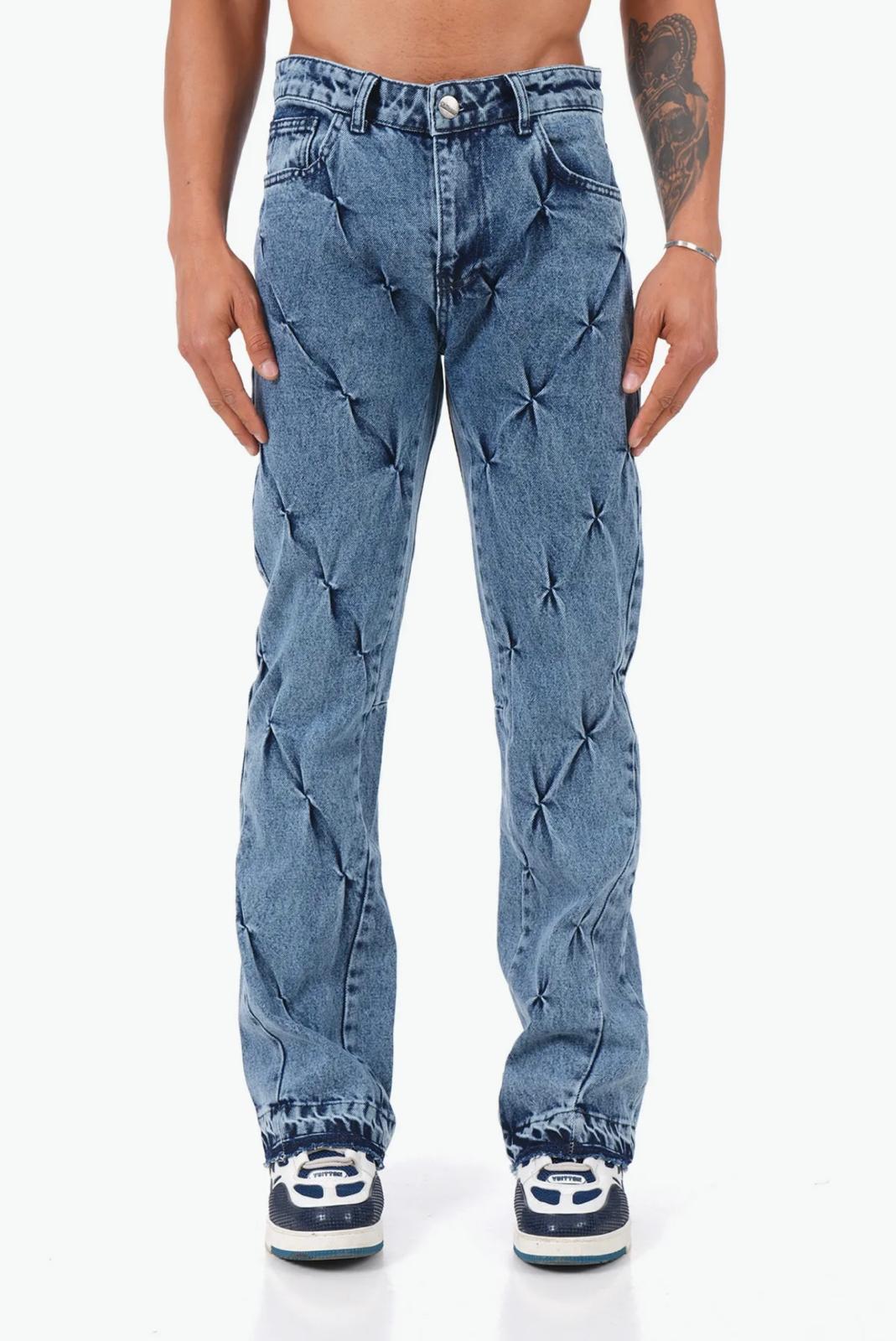 Jeans Plis Bleu