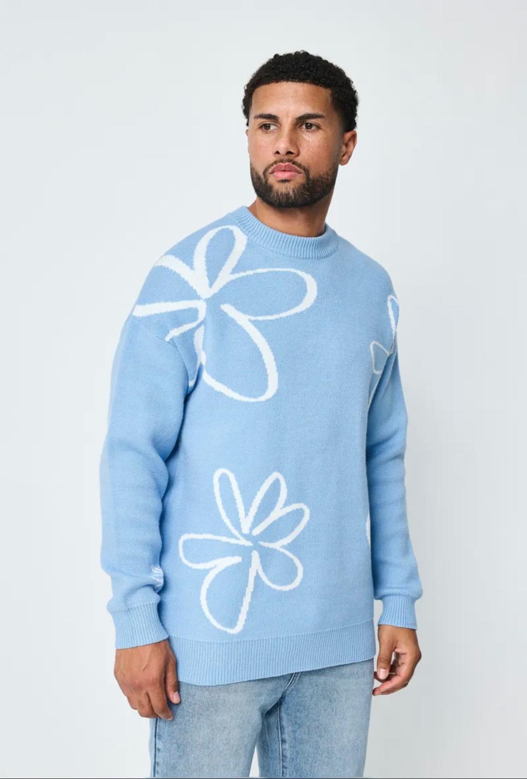 Pull pétales bleu