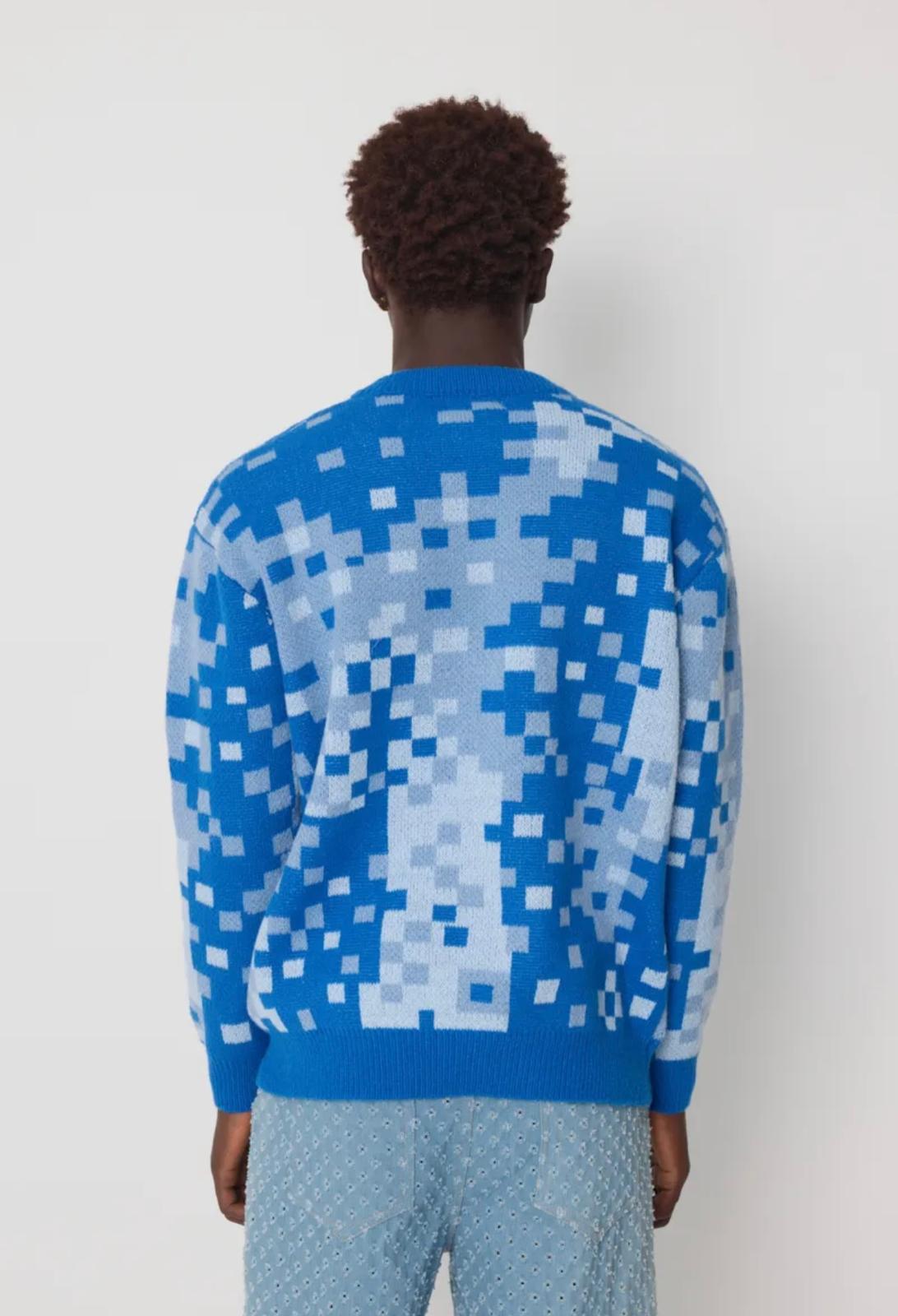 Pull carreaux bleu