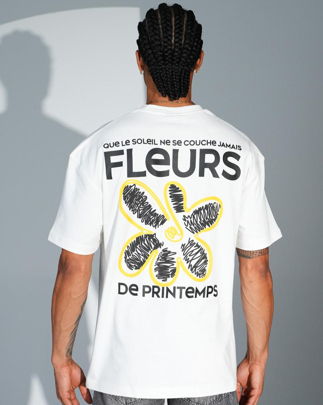 T-Shirt Flowers Blanc