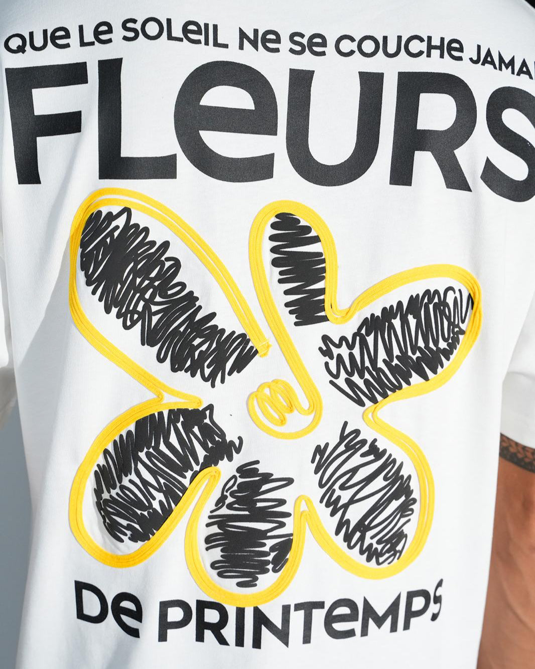 T-Shirt Flowers Blanc