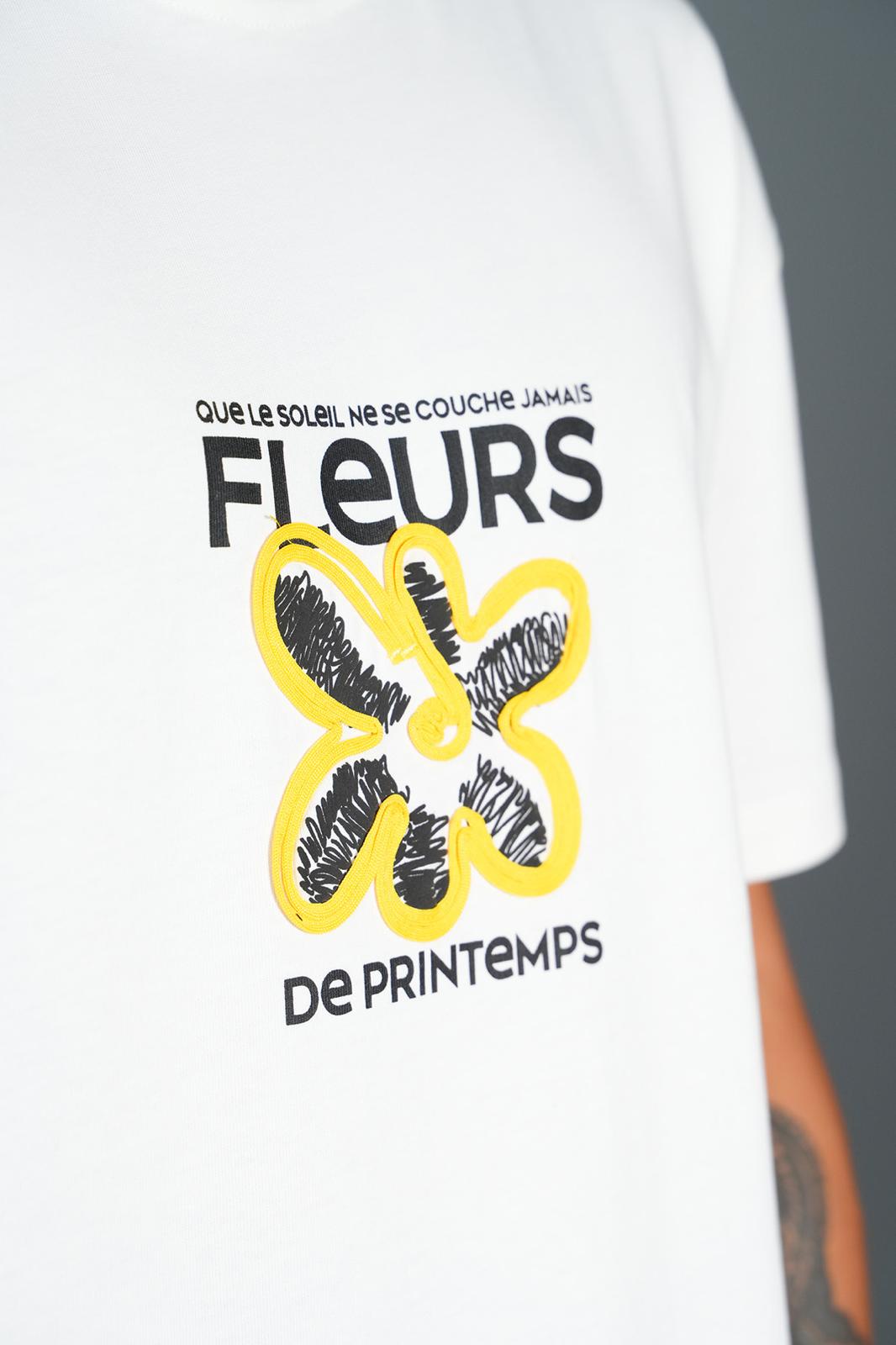 T-Shirt Flowers Blanc