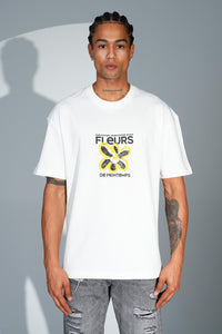 T-Shirt Flowers Blanc