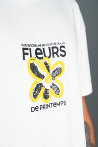 T-Shirt Flowers Blanc